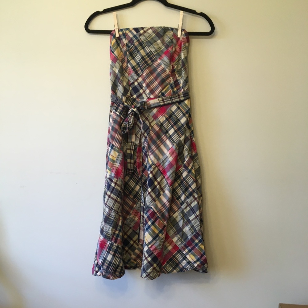 AEO Strapless Madras Dress Sz 0